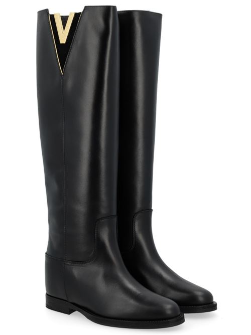 V-SPLIT BOOT WITH BELLOWS VIA ROMA 15 | 4259NERO